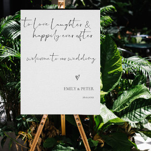 Minimalistisches, elegantes Script willkommen bei Poster