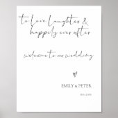 Minimalistisches, elegantes Script willkommen bei Poster (Vorne)