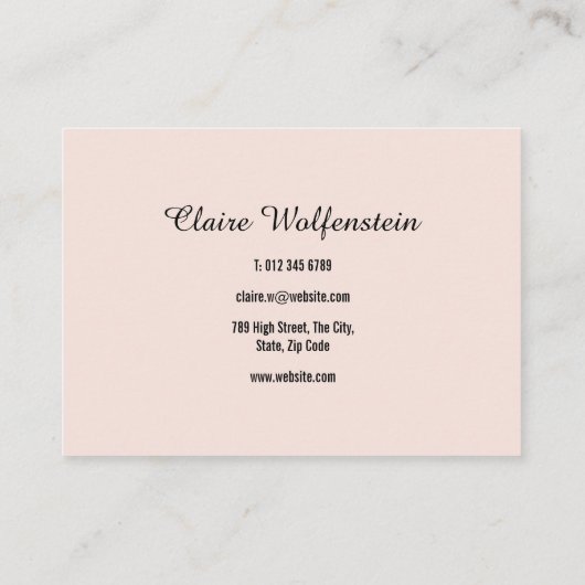 Minimalistisches Elegantes Skript Beruflich Visitenkarte (Rückseite)