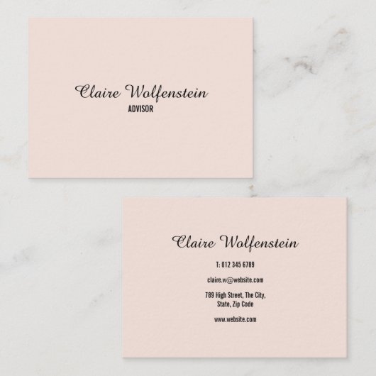 Minimalistisches Elegantes Skript Beruflich Visitenkarte (Vorne/Hinten)