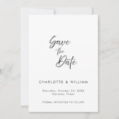 Minimalistisches Elegantes Skript | Hochzeit Save The Date (Vorderseite)