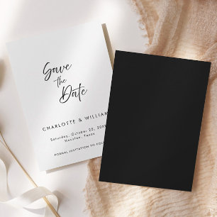 Minimalistisches Elegantes Skript   Hochzeit Save The Date