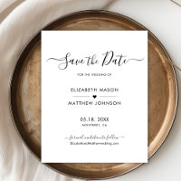 Minimalistisches Elegantes Skript Save the Date