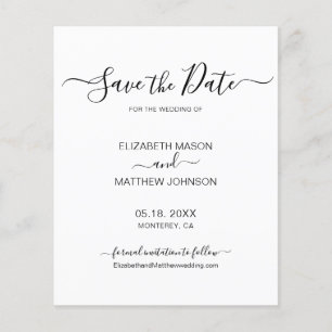 Minimalistisches Elegantes Skript Save the Date