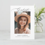 Minimalistisches, elegantes Skript Zwei-Foto-Absch Ankündigung (Stehend Vorderseite)