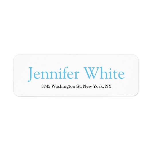 Minimalistisches elegantes Sky Blue & White Bold R (Vorne)