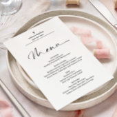 Minimalistisches elegantes Taufmenü