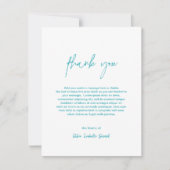 Minimalistisches elegantes türkisfarbenes Foto Mod Dankeskarte (Vorderseite)