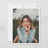 Minimalistisches elegantes türkisfarbenes Foto Mod Dankeskarte (Rückseite)