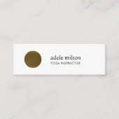 Minimalistisches elegantes weißes Imitat Kupferzir Mini Visitenkarte (Vorderseite)