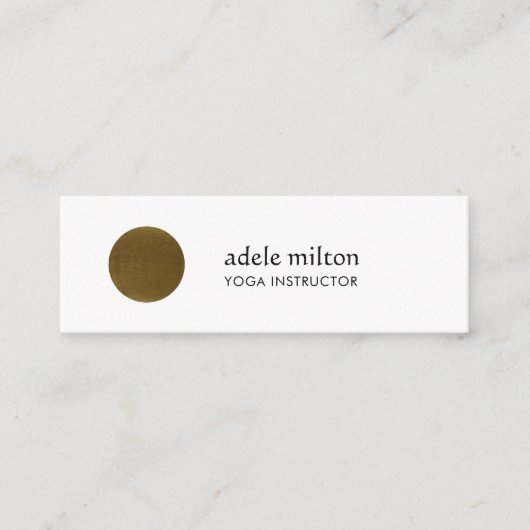 Minimalistisches elegantes weißes Imitat Kupferzir Mini Visitenkarte (Vorderseite)