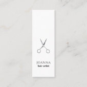 Minimalistisches, elegantes weißes Silberscheren-H Mini Visitenkarte (Vorderseite)