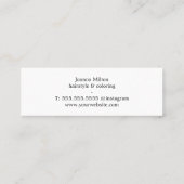 Minimalistisches, elegantes weißes Silberscheren-H Mini Visitenkarte (Rückseite)