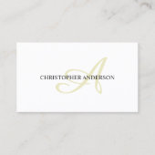 Minimalistisches elegantes White Consultant Monogr Visitenkarte (Vorderseite)