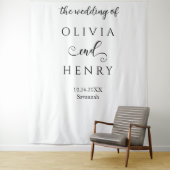 Minimalistisches elegantes White Wedding Banner Wandteppich (Beispiel)