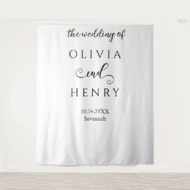Minimalistisches elegantes White Wedding Banner Wandteppich