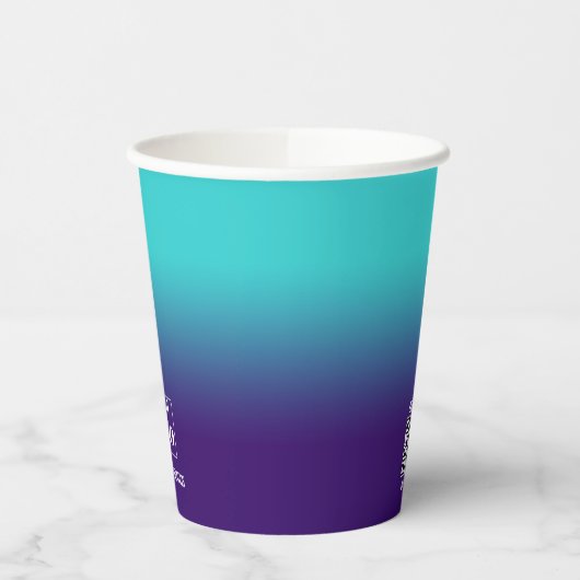 Minimalistisches Elementarlogo für Aqua Gradient Pappbecher (Links)
