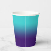 Minimalistisches Elementarlogo für Aqua Gradient Pappbecher (Rechts)