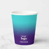 Minimalistisches Elementarlogo für Aqua Gradient Pappbecher (Vorderseite)