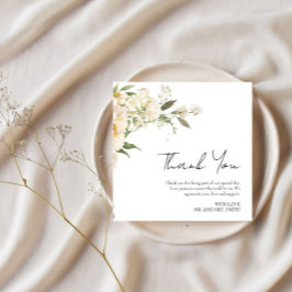 Minimalistisches Elfenbein Bliss-Hochzeitssemble - Dankeskarte