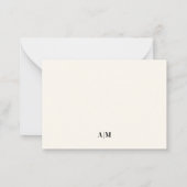 Minimalistisches Elfenbein-Doppelrand-Monogramm Mitteilungskarte (Rückseite)
