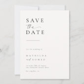 Minimalistisches Elfenbein-Foto Hochzeit Sichern S Einladung (Vorderseite)