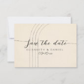 Minimalistisches Elfenbein Save The Date (Vorderseite)