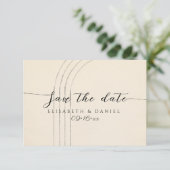 Minimalistisches Elfenbein Save The Date (Stehend Vorderseite)