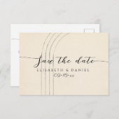 Minimalistisches Elfenbein Save The Date (Vorne/Hinten)