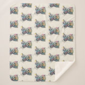 Minimalistisches Elfenbein-Wasserfarben-Leopardenm Sherpadecke (Vorderseite)