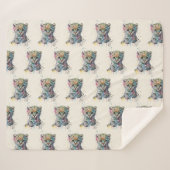 Minimalistisches Elfenbein-Wasserfarben-Leopardenm Sherpadecke (Vorderseite (Horizontal))