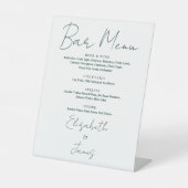 Minimalistisches Emerald Green Script Bar Menu Sockelschild (Vorderseite)