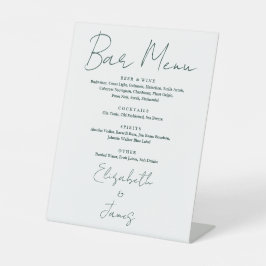 Minimalistisches Emerald Green Script Bar Menu Sockelschild