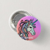Minimalistisches emotionales und schönes Einhorn Button (Vorne & Hinten)
