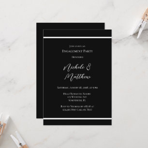 Minimalistisches Engagement in Schwarz und Weiß Einladung