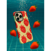 Minimalistisches Erdbeermuster iPhone Hülle