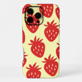 Minimalistisches Erdbeermuster iPhone Hülle (Rückseite)