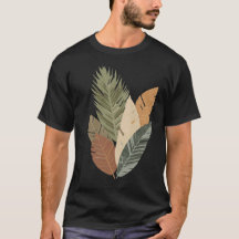 Minimalistisches Erdtöniges Botanisches Blätter T-