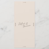 Minimalistisches Ereignismenü Menükarte (Rückseite)