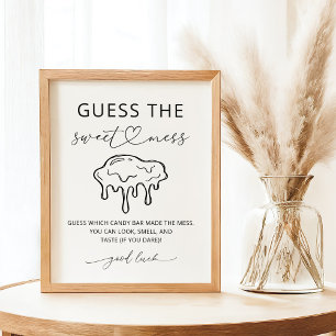Minimalistisches Errate den süßen Matsch Baby Show Poster
