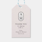 Minimalistisches Erröten, moderne Initialen, einfa Geschenkanhänger (Vorderseite)