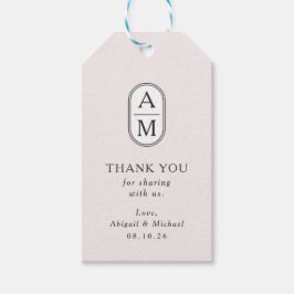 Minimalistisches Erröten, moderne Initialen, einfa Geschenkanhänger