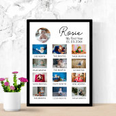 Minimalistisches Erstes Jahr Alte Babys 1. Geburts Poster