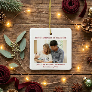 Minimalistisches erstes Weihnachten als Mama und P Keramikornament