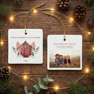 Minimalistisches erstes Weihnachten in unserem neu Keramikornament