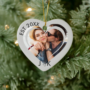 Minimalistisches erstes Weihnachten zusammen Paar- Keramik Ornament