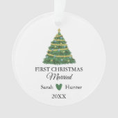 Minimalistisches Erstes Weihnachtsfest Verheiratet Ornament (Vorderseite)
