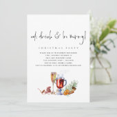 Minimalistisches Essen Drink Sei froh Weihnachten Einladung (Stehend Vorderseite)