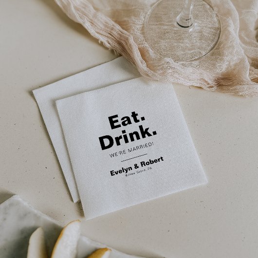 Minimalistisches Essen Drink Wir sind Verheiratet  Serviette