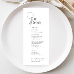 Minimalistisches Essen und Trinken Menükarte